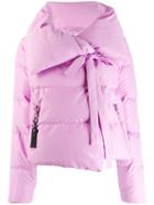 Bacon Wide Collar Puffer Jacket - Pink