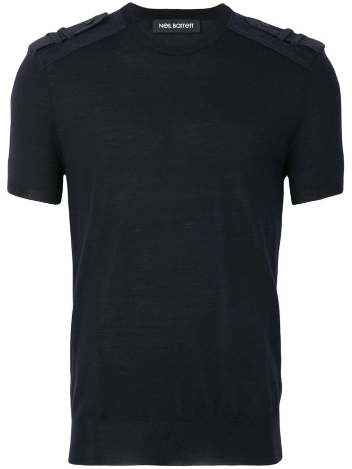 Neil Barrett Shoulder Detail T-shirt - Blue