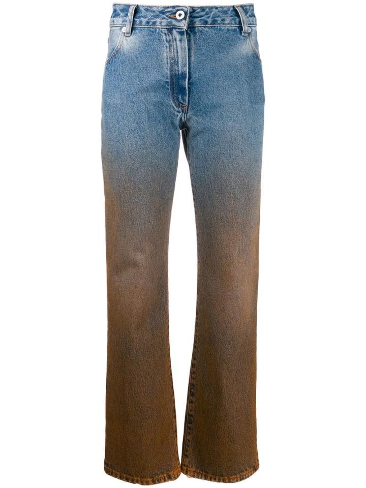 Off-white Dip-dye Straight-leg Trousers - Blue
