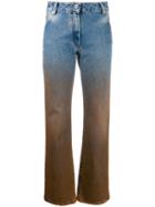 Off-white Dip-dye Straight-leg Trousers - Blue