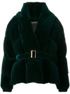 Alexandre Vauthier Oversized Velvet Down Jacket - Green