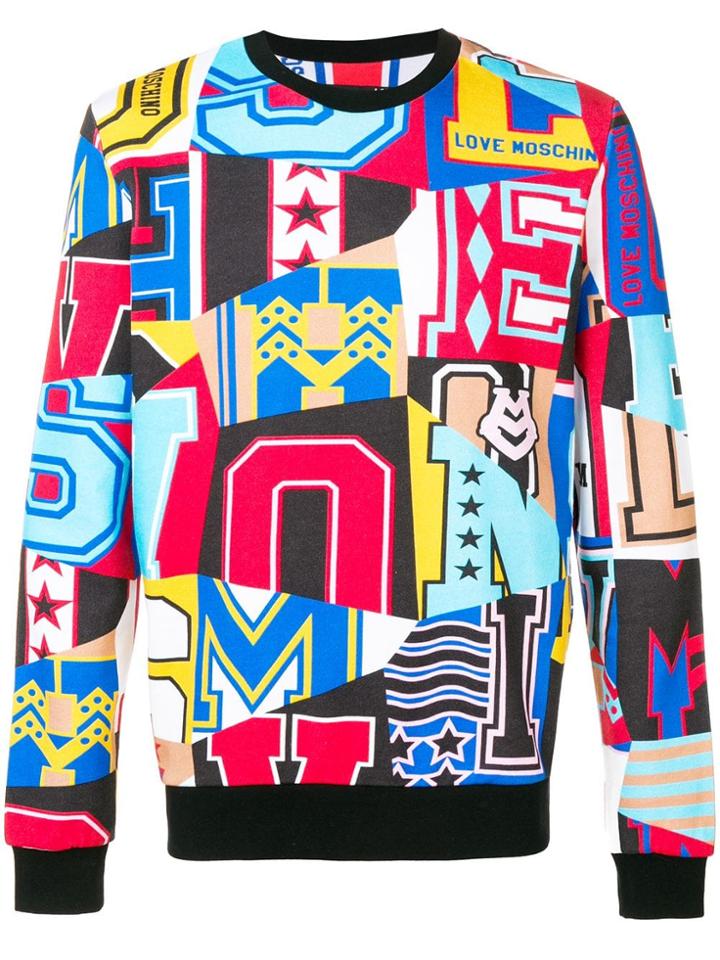 Love Moschino All-over Print Graphic Sweatshirt - Blue
