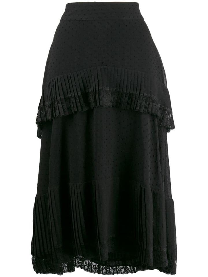 Zimmermann Lace Trim Skirt - Black