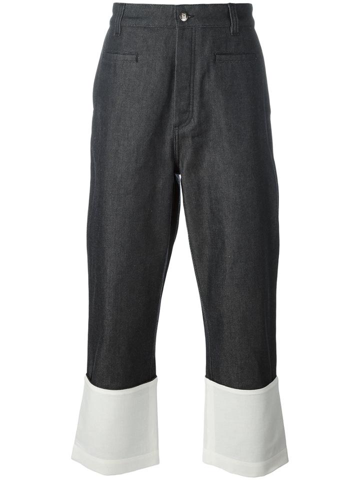 Loewe Wide-leg Contrast Jeans, Men's, Size: 50, Blue, Cotton