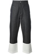 Loewe Wide-leg Contrast Jeans, Men's, Size: 50, Blue, Cotton