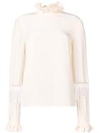 Philosophy Di Lorenzo Serafini Lace Insert Blouse - Nude & Neutrals