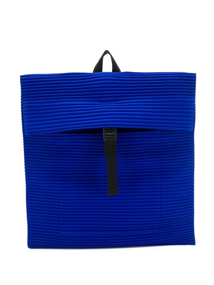 Homme Plissé Issey Miyake Pleated Flat Backpack - Blue