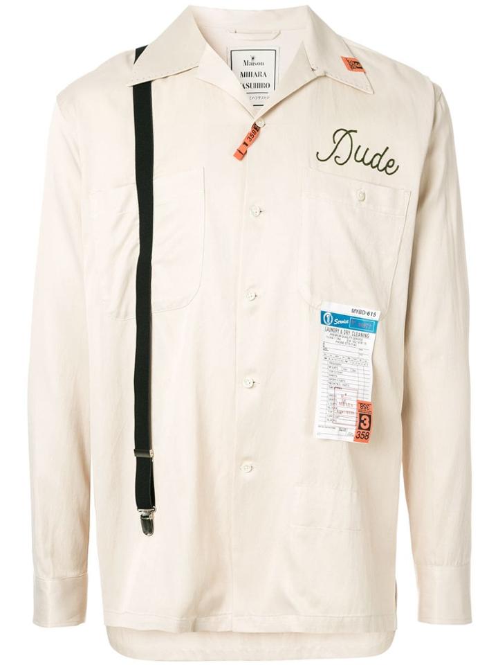 Maison Mihara Yasuhiro 'laundry Cleaning' Shirt - Neutrals