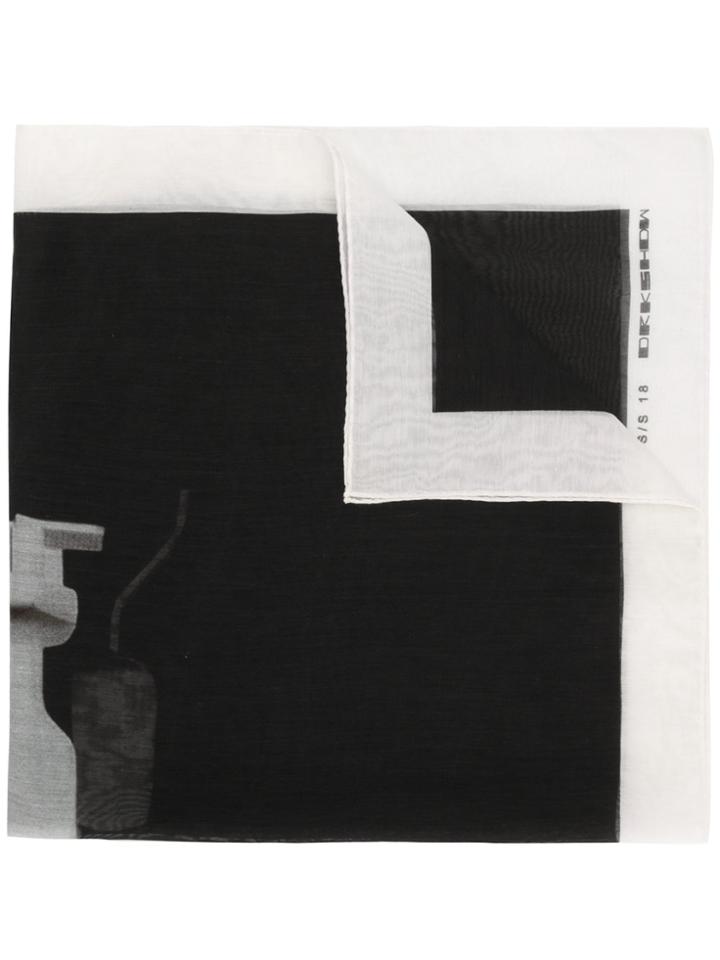 Rick Owens Drkshdw Designer Printed Scarf - Black