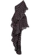 Marine Serre Asymmetric Hybrid Flamenco Dress - Black