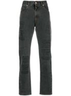 Versace Print Straight Leg Jeans - Grey