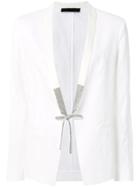 Fabiana Filippi Embellished Tie Blazer - White