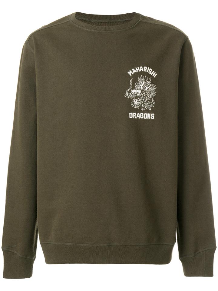 Maharishi Dragon-embroidered Sweatshirt - Green