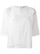 Vanessa Bruno Athé Three-quarters Sleeve Lace Blouse, Women's, Size: 40, White, Cotton