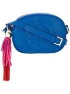 Sara Battaglia Sandy Crossbody Bag, Women's, Blue, Calf Leather/polyester