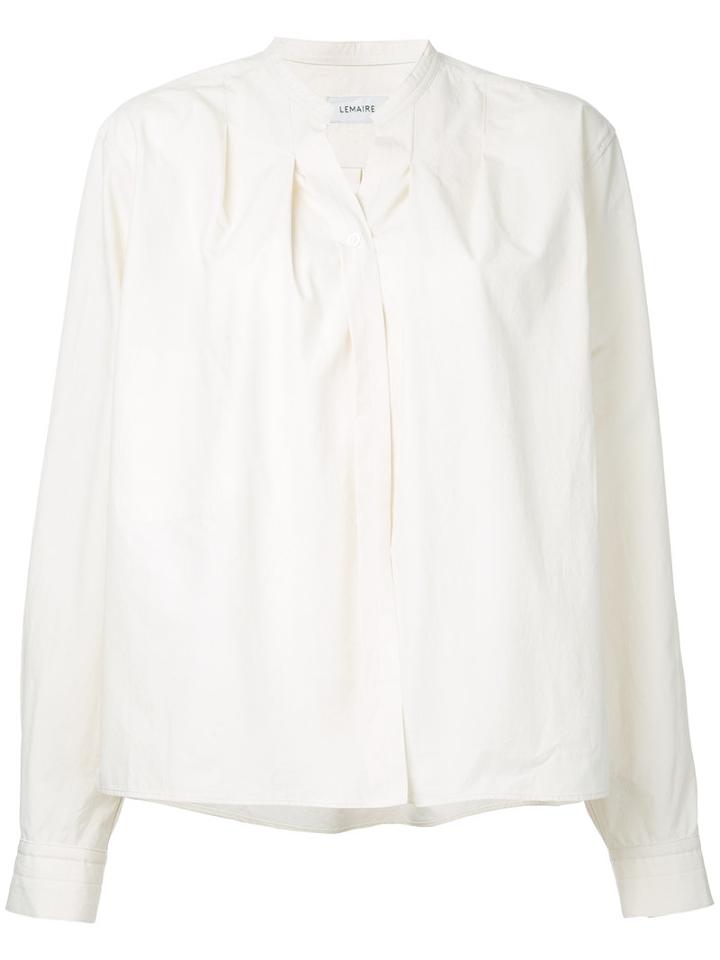 Lemaire - Wrap-over Shirt - Women - Cotton - 38, Nude/neutrals, Cotton
