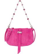 Miu Miu Suede Shoulder Bag - Pink