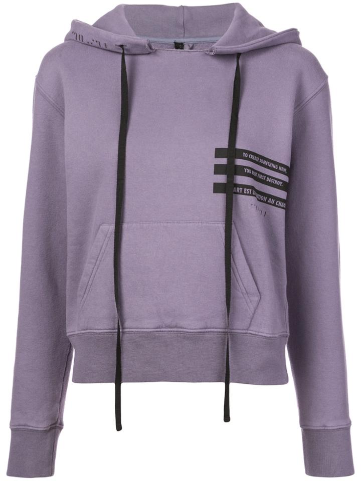 Unravel Project Cropped Hoodie - Pink & Purple