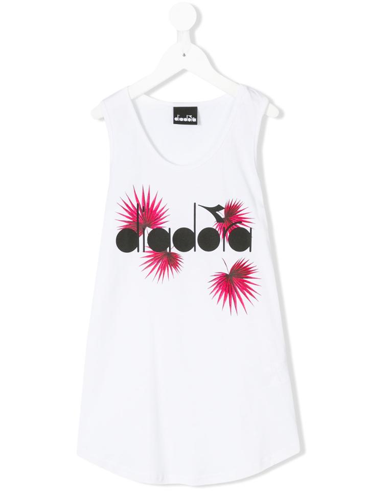 Diadora Junior Leaf Logo Print Tank Top - White