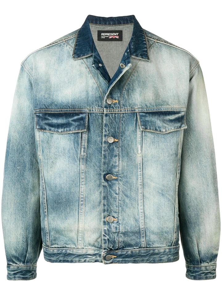 Represent Stonewashed Denim Jacket - Blue