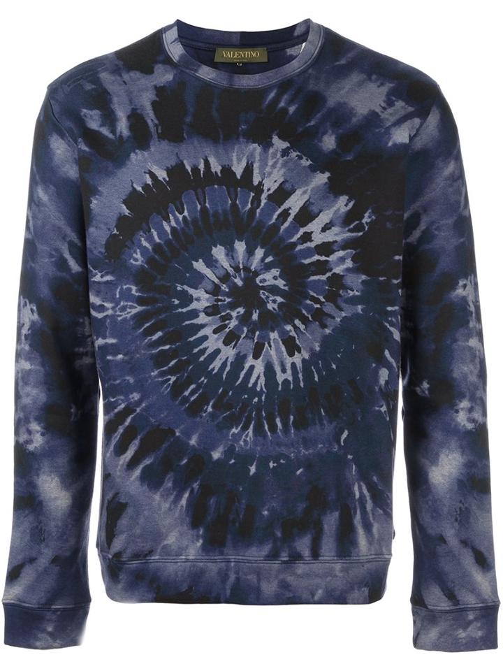 Valentino 'tie & Dye' Sweatshirt, Men's, Size: Large, Blue, Cotton/polyamide
