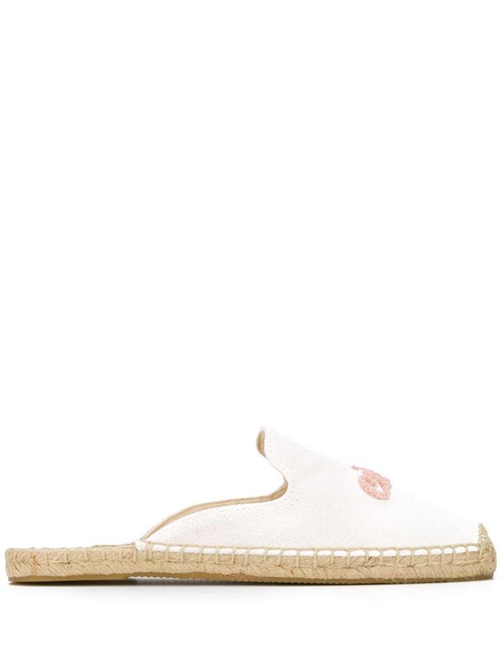 Soludos Embroidered Espadrille Mules - White