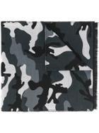 Valentino Camouflage Print Scarf - Grey