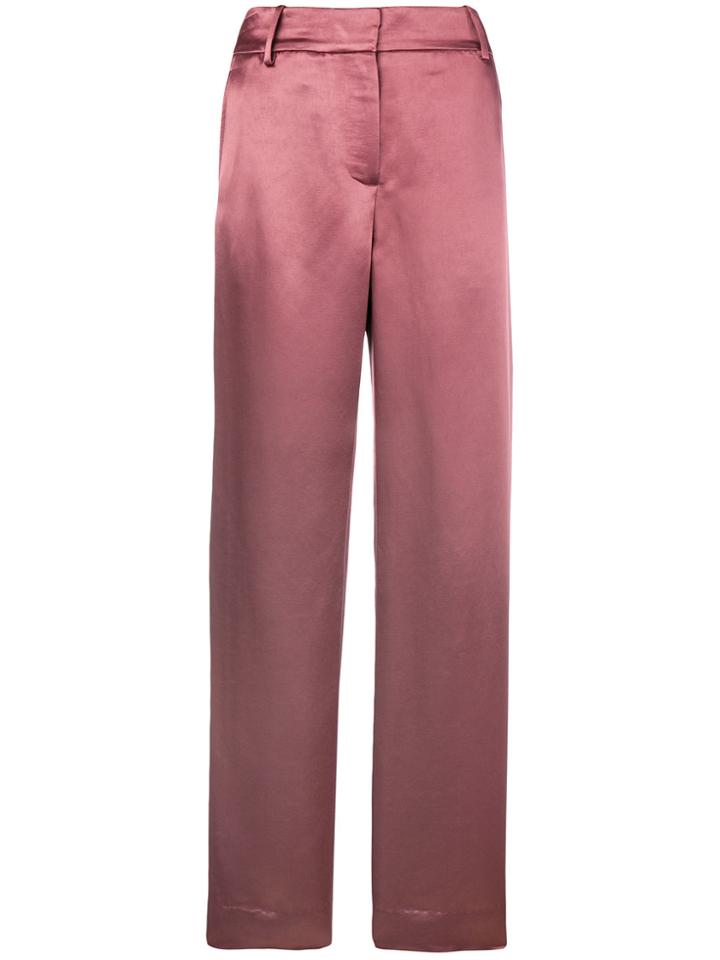 Sies Marjan Metallic Straight-leg Trousers - Pink & Purple