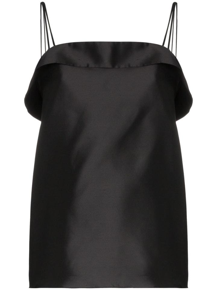 Deitas Coco Silk Double Strap Camisole Top - Black