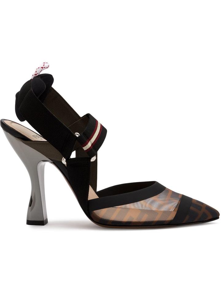 Fendi Colibri Sling-back Pumps - Black
