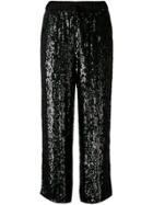 P.a.r.o.s.h. Sequinned Tapered Trousers - Black
