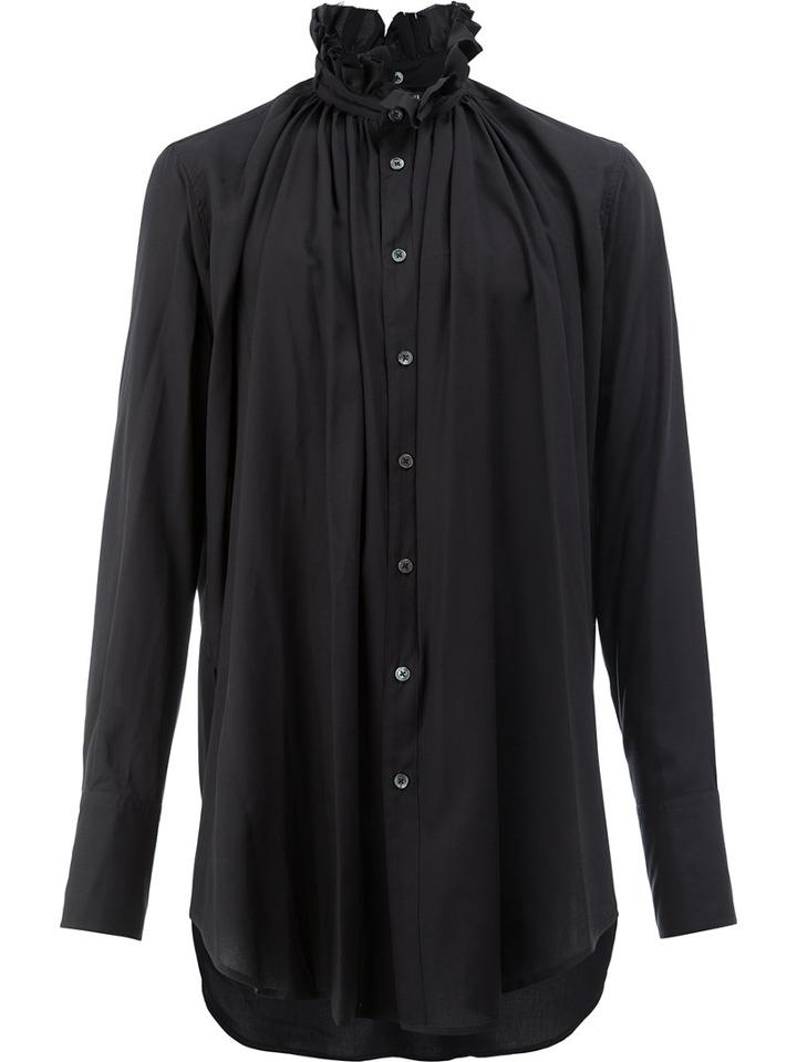 Ann Demeulemeester - Frill Collar Shirt - Men - Rayon - Xs, Black, Rayon