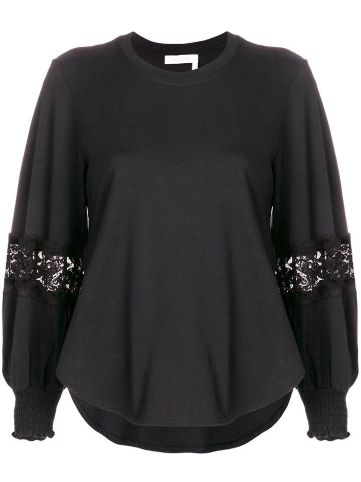 See By Chloé Lace Detail Blouse - Black
