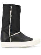 Rick Owens Wool Trim Boots - Black