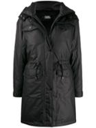 Karl Lagerfeld Technical Hooded Coat - Black