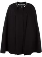 Mcq Alexander Mcqueen Zipper Trim Cape, Women's, Size: 38, Black, Wool/polyamide