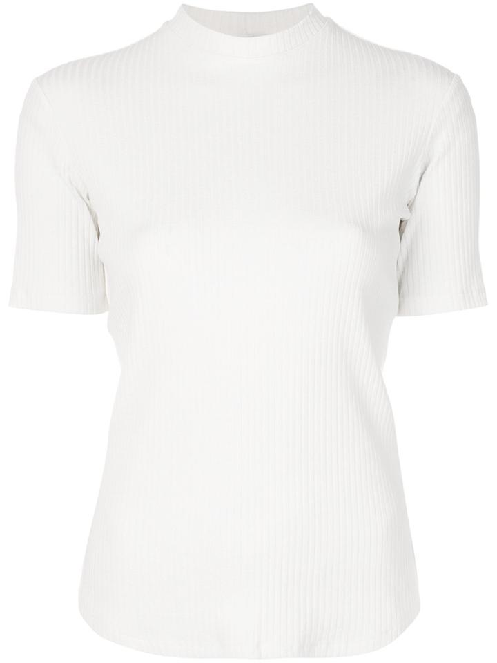 Nomia Ribbed High Neck T-shirt - White