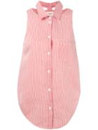 Nanushka - Sleeveless Striped Shirt - Women - Cotton/linen/flax/polyester - M, Women's, Red, Cotton/linen/flax/polyester