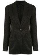À La Garçonne Jacquard Blazer - Black