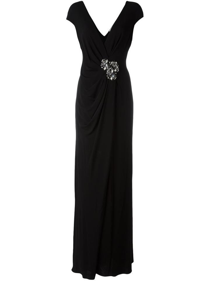 Blumarine Embellished Maxi Dress, Women's, Size: 44, Black, Spandex/elastane/viscose/polyamide
