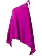 Danielapi One Shoulder Draped Top - Purple