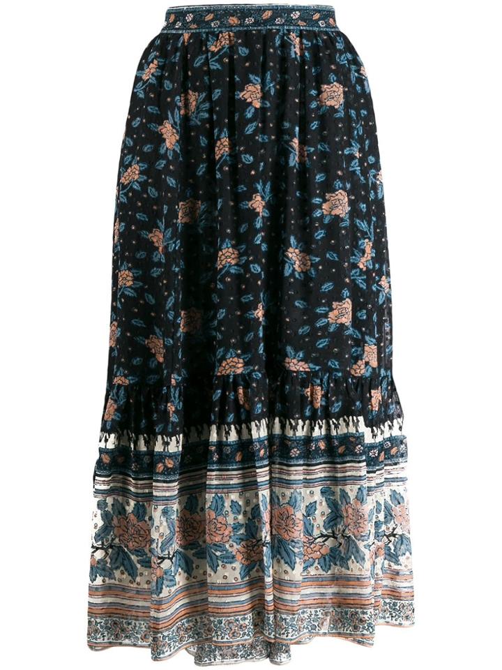 Ulla Johnson Floral Print Gypsy Skirt - Black
