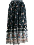 Ulla Johnson Floral Print Gypsy Skirt - Black