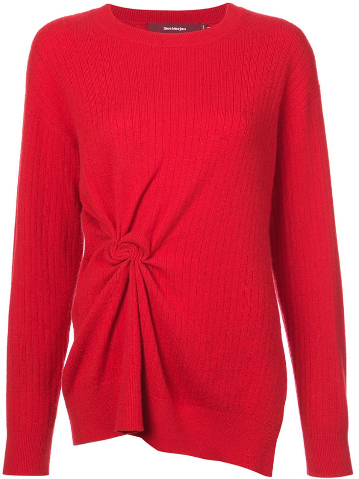 Sies Marjan Ruched Ribbed Sweater - Red