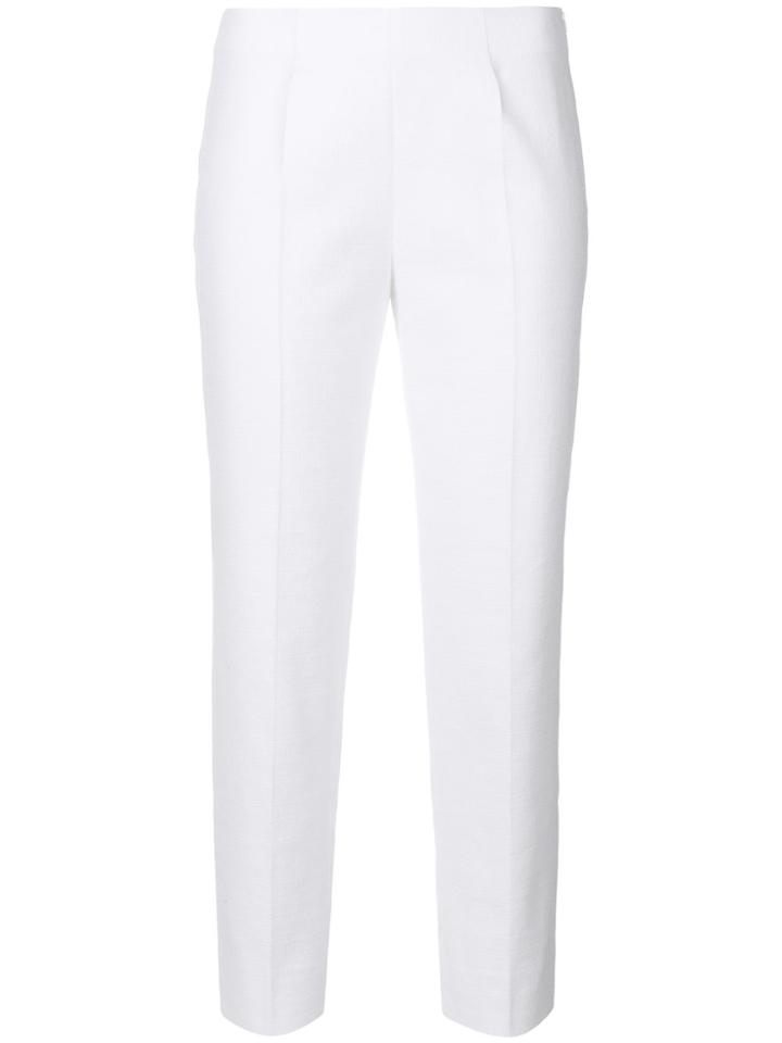 Piazza Sempione Cropped Slim Fit Trousers - White