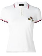 Dsquared2 Pin Detail Polo Shirt, Women's, Size: Small, White, Cotton