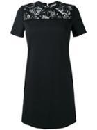 Miu Miu Lace Panel Shift Dress, Women's, Size: Xs, Black, Polyamide/spandex/elastane/viscose