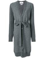 Thom Browne Long Cable Knit V-neck Cardigan - Grey