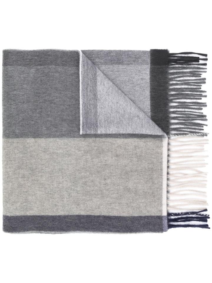 Begg & Co Striped Cashmere Scarf - Blue
