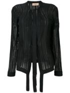 Maison Flaneur Tie Neck Knitted Cardigan - Black